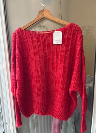 Joli pull rouge avec des fils d’or, marque: Boutique indépendante, état: Neuf avec étiquette, taille: L / 40 / 12, 12,00 €, 13,30 € Protection acheteurs incluse