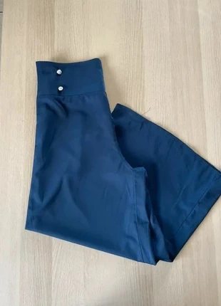Pantalon Large Femme Palazzo | Taille Haute Boutons Marin Bleu Nuit | Taille M, brand: Vintage Dressing, condition: Very good, size: M / 38 / 10, €5.00, €5.95 includes Buyer Protection