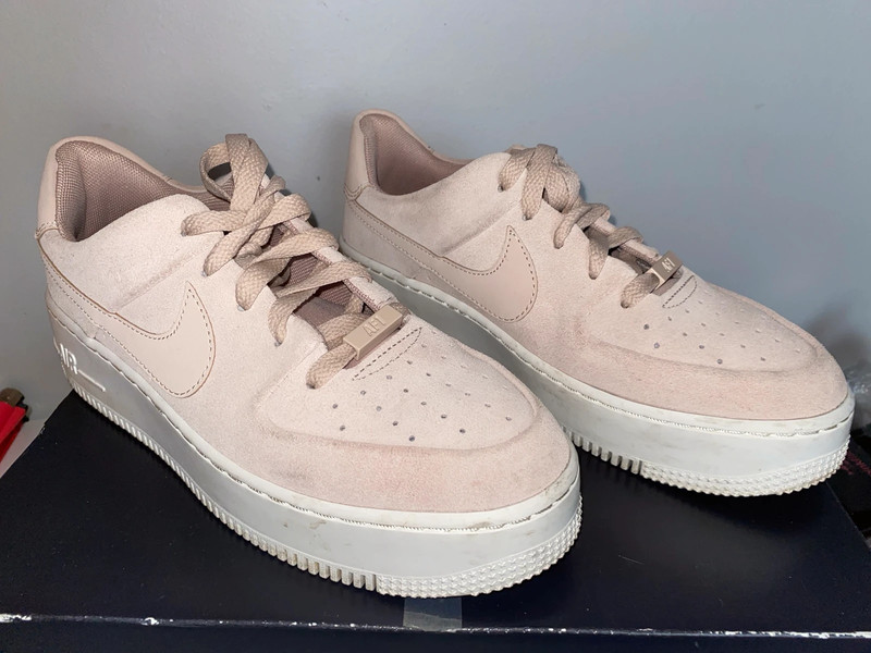 White reflective Air Force 1 Sage w/ baby pink tick and back - Vinted