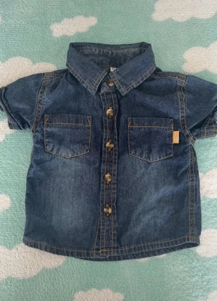 Chemise en jean 100% coton bébé 6mois Zeeman, brand: Zeeman, condition: Very good, size: 3-6 months / 62 cm, €1.00, €1.75 includes Buyer Protection