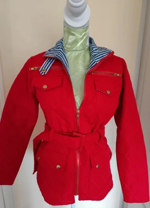 Fabulous red quilted jacket with nautical striped lining. New size small. Tags attached, brand: Urban Diva, condition: New with tags, size: S / 36 / 8, €18.99, €20.64 includes Buyer Protection