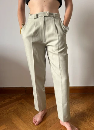 🌿 Pantalon Droit/Chino Vert Clair Chic – Marque Blanche Porte, Taille 36 S, 100% Polyester 🌿, merk: Vintage Dressing, staat: Heel goed, maat: S / 36 / 8, € 16,00, € 17,50 inclusief Kopersbescherming Pro