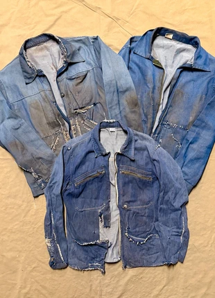 Lot de 3 vestes de travail cyclistes anciens 50’s/60’s/70’s, marque: ancien, état: Satisfaisant, taille: Taille unique, 140,00 €, 147,70 € Protection acheteurs incluse