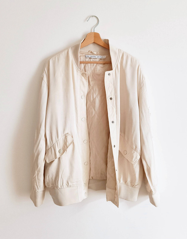 & Other Stories superbe veste bomber blanc écru satinée taille 38 2