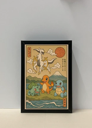 Quadrato con Stampa fine art Pokémon starters – stile giapponese Ukiyo-e (20x30 cm), marca: Pokémon, estado: Nuevo con etiquetas, 26,00 €, 28,00 € Protección al comprador incluida