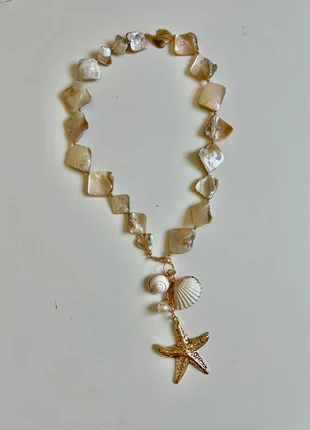 Collar blanco con estrella de mar, concha y caracola boho, estado: Nuevo sin etiquetas, 17,00 €, 18,55 € Protección al comprador incluida