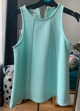 Haut vert d’eau col américain , merk: Pimkie, staat: Nieuw met prijskaartje, maat: M / 38 / 10, € 7,00, € 8,05 inclusief Kopersbescherming