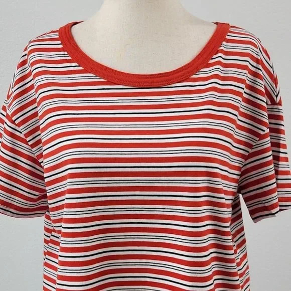 Zara striped tees-short sleeve red Sz M 2