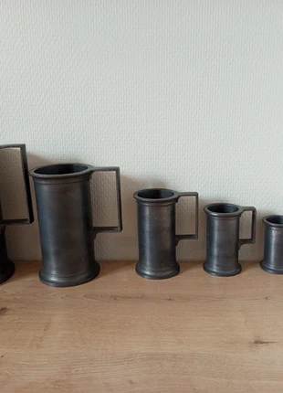 Set d’anciennes mesures empilables en métal – Objet de collection, marca: pas de marque, estado: Bom, €30.00, €32.20 inclui Proteção do Comprador