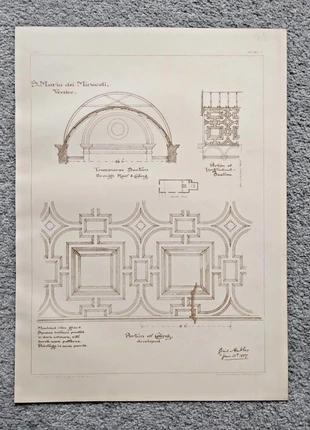 S. maria dei miracoli, venice, ceiling detail - large antique print - 1890, brand: NO LABEL, condition: Good, £4.49, £5.41 includes Buyer Protection Pro