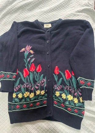 Vintage knitted patterned embroidered jumper/ cardigan, brand: Vintage Dressing, condition: Very good, size: M / 10, £15.00, £16.45 includes Buyer Protection