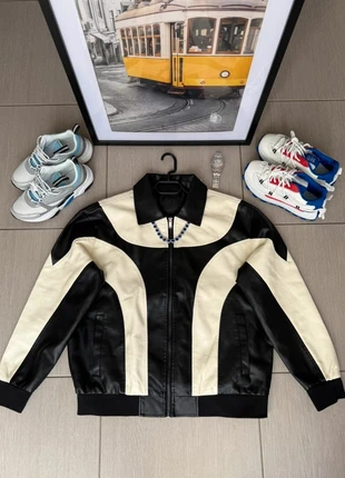 Veste bicolore noir & crème – Style racing urbain & classe assurée, marque: Kako Paris, état: Neuf sans étiquette, taille: L, 50,00 €, 53,20 € Protection acheteurs incluse