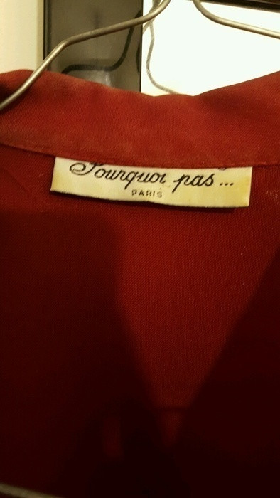 Jolie veste # pourquoi pas Paris # rouge # mi longue # taille 38 2