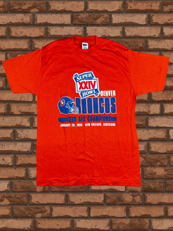 80s Denver Broncos Super Bowl XXIV AFC Champs t-shirt Medium - The