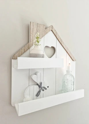 Shabby Chic White House Shaped Shelf With Heart, brand: peony blossom, condition: New with tags, £35.00, £37.45 includes Buyer Protection