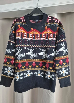 🎄 Pull de Noël femme Kiabi Taille M 38/40 Motif chalet & rennes, merk: Kiabi, staat: Heel goed, maat: M / 38 / 10, € 13,00, € 14,35 inclusief Kopersbescherming