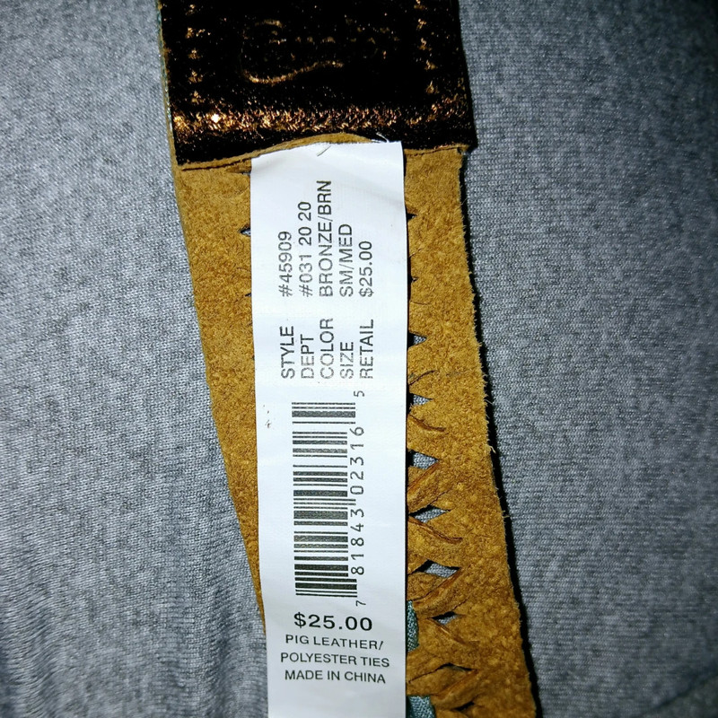 Tie Belt Pig Leather Small Medium Shimmer Brown Teal Turquoise Velvet Woven 4