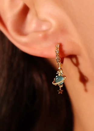 Beautiful pair of small earrings with planet and stars pendant, brand: earrings, condition: Very good, £9.90, £11.10 includes Buyer Protection Pro