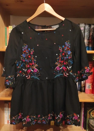 Bestickte Vintage Bluse, merk: Yessica, staat: Nieuw zonder prijskaartje, maat: XL / 42 / 14, € 10,00, € 11,20 inclusief Kopersbescherming