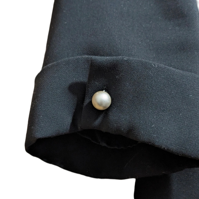 Zara Black Open Blazer with Pearls 2