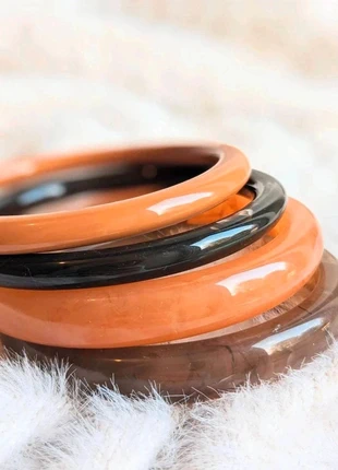 Bracelets joncs résine acrylique marron orange tendance, brand: les petits V, condizioni: Ottime, €12.99, €14.34 include la Protezione acquisti Pro