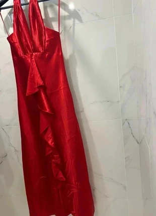 🌺 sublime robe rouge longue satinée 38 cocktail - parfait état - haut plissé gaufré bas volant, brand: Petit Créateur, condition: Very good, size: M / 38 / 10, €15.00, €16.45 includes Buyer Protection