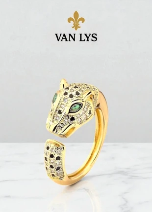 Bague dorée ajustable femme  design léopard félin chic Safari Van Lys, brand: van lys, condizioni: Nuovo senza cartellino, taglia: Regolabile, €18.93, €20.58 include la Protezione acquisti