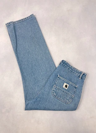 Jean Carhartt wip Bleu clair Taille Haute Large et Droit modèle Simple Pant - Taille M w28 #1470, brand: Carhartt, condizioni: Ottime, taglia: M / IT 42 / EU 38, €49.00, €52.15 include la Protezione acquisti Pro