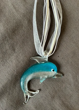 Vintage-Inspired Hand-Blown Glass Dolphin Necklace, brand: Handmade, condition: New without tags, €7.00, €8.05 includes Buyer Protection