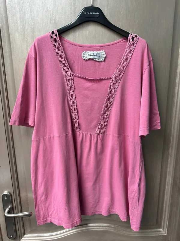 T-shirt manche courte rose Ulla Popken 48/50 - photo numéro 2