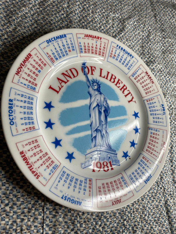 Spencer Gifts 1981 "Land Of Liberty" Calendar Plate 3