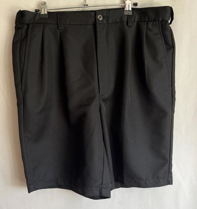 Haggar | Black Pleated Front Men'S Shorts - Size 34 1