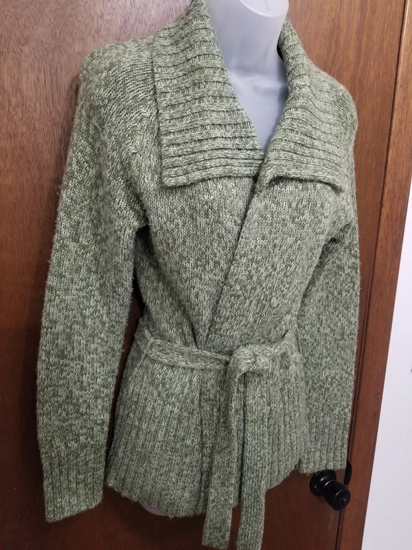 SO Olive Green Knit Cardigan Sweater 4