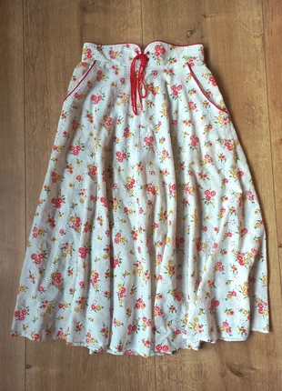 Wit vintage rokje met bloemen print, marca: Vintage, estado: Bueno, tamaño: S / 36 / 8, 5,50 €, 6,48 € Protección al comprador incluida