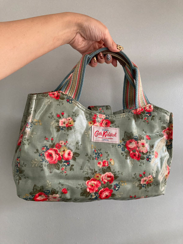 Sage green floral Cath Kidston oilcloth grab bag