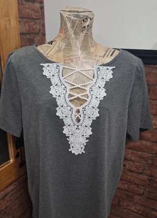 Tee shirt gris chic 42/XL shein, marca: Shein, estado: Muy bueno, tamaño: XL / 42 / 14, 3,00 €, 3,85 € Protección al comprador Pro incluida