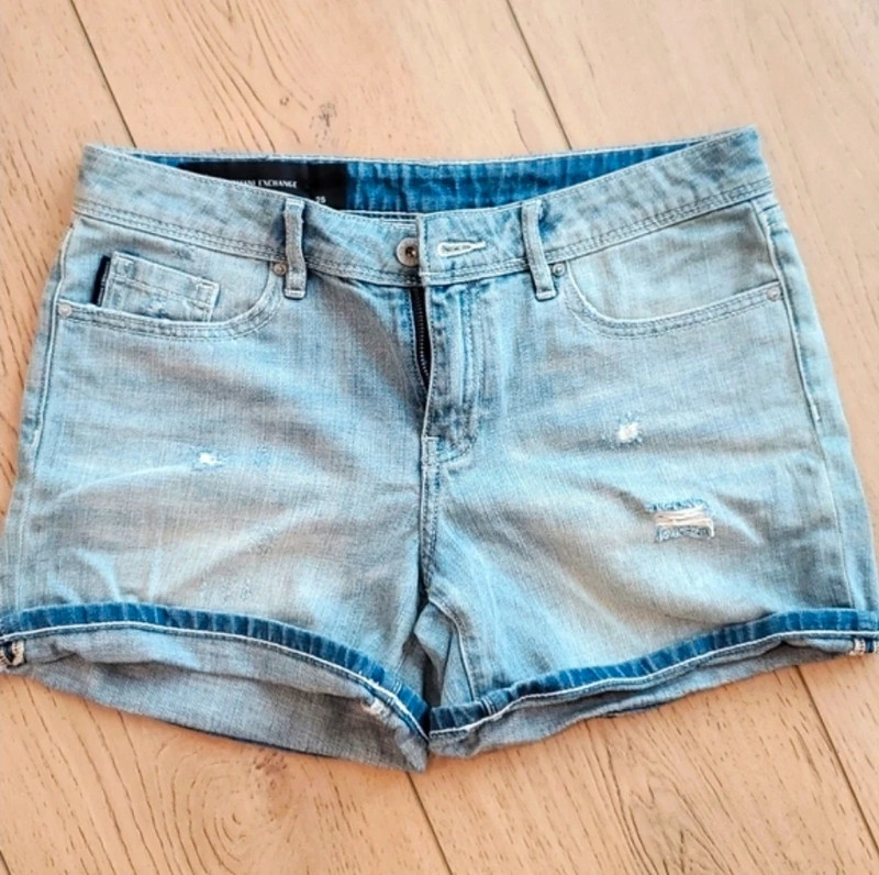 Armani Exchange High Rise Denim Shorts Size 25 1