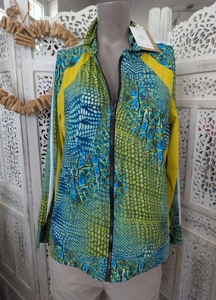 Veste sport femme Jane Lushka Taille L/XL Design reptile multicolore jaune, bleu et vert tendance B4, marque: Jane Lushka, état: Neuf avec étiquette, taille: L / 40 / 12, 49,99 €, 53,19 € Protection acheteurs (Pro) incluse