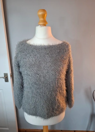 Y2K Atmosphere Fluffy Grey Knit Jumper – Size 10, brand: Atmosphere, condition: Very good, size: S / UK 8-10, £5.00, £5.95 includes Buyer Protection