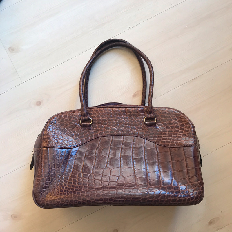 Sac effet croco clearance marron