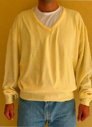 Pull vintage américain à col V Puritan jaune 100% acrylique, marque: Vintage Dressing, état: Très bon état, taille: XL, 13,00 €, 14,35 € Protection acheteurs (Pro) incluse