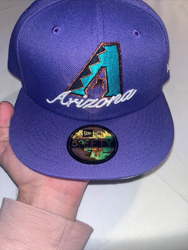 $50 New Era x Arizona Diamondbacks Size 7 3/8 Double Logo Fitted Hat Cap NWT 2