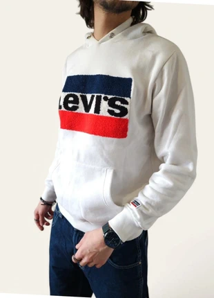 Sweat à capuche Levis blanc - Taille S, brand: Levi's, condizioni: Buone, taglia: S, €11.90, €13.20 include la Protezione acquisti