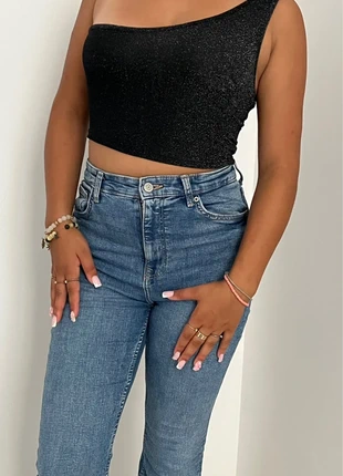 Top asymétrique pailletée, brand: Shein, condition: New without tags, size: XS / 34 / 6, €3.00, €3.85 includes Buyer Protection