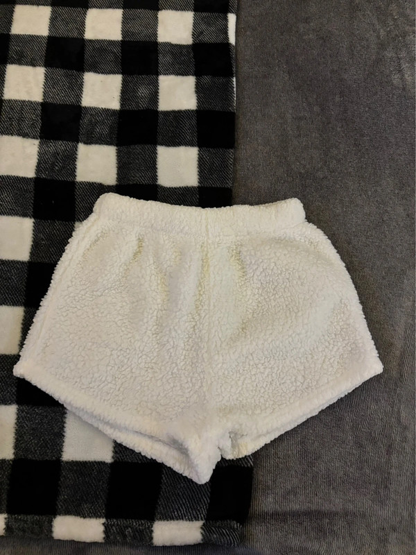 fuzzy white shorts from shein