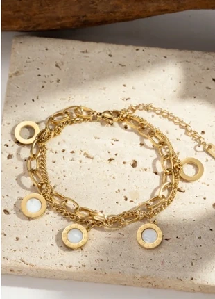 Bracelet doré à médaillons, marque: sansnom., état: Neuf avec étiquette, 11,90 €, 13,20 € Protection acheteurs incluse