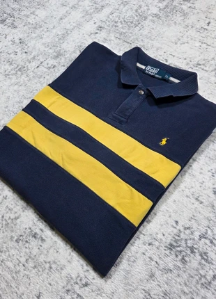 🟡 Polo Ralph Lauren XL Y2K Vintage Bleu Marine Rayures Jaunes Old Money, merk: Ralph Lauren, staat: Heel goed, maat: XL, € 39,99, € 42,69 inclusief Kopersbescherming Pro