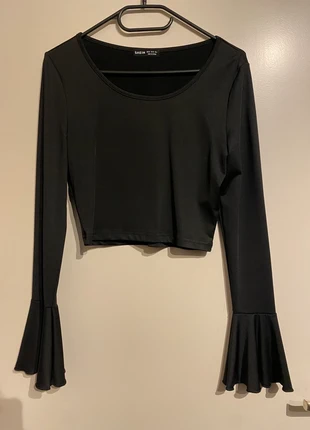 Crop top noir manches évasées - Shein - M, marque: Shein, état: Très bon état, taille: M / 38 / 10, 10,00 €, 11,20 € Protection acheteurs incluse