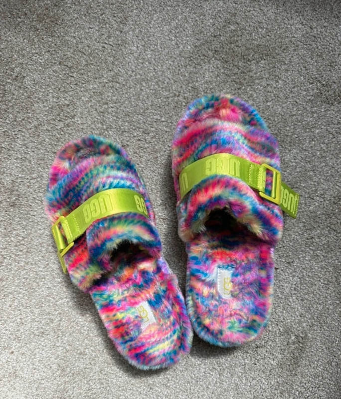 UGG Colorful Fluffy Slippers 1