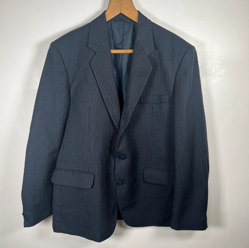 Vintage Hardy Amies Suit Jacket Wool Blazer 40” Medium Navy Blue ...